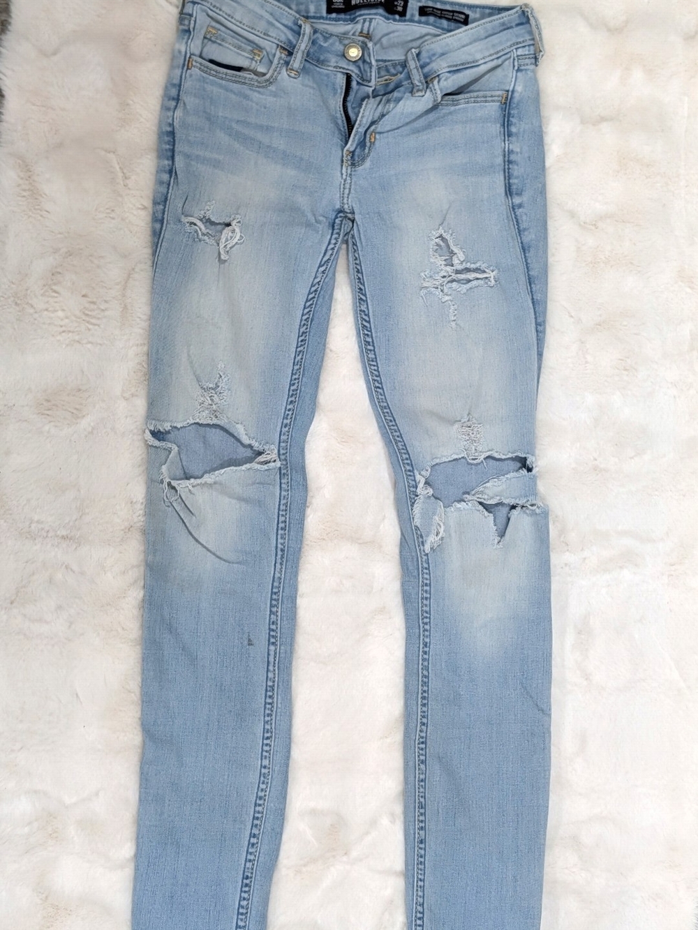 Hollister Light Blue Ripped Skinny Jeans